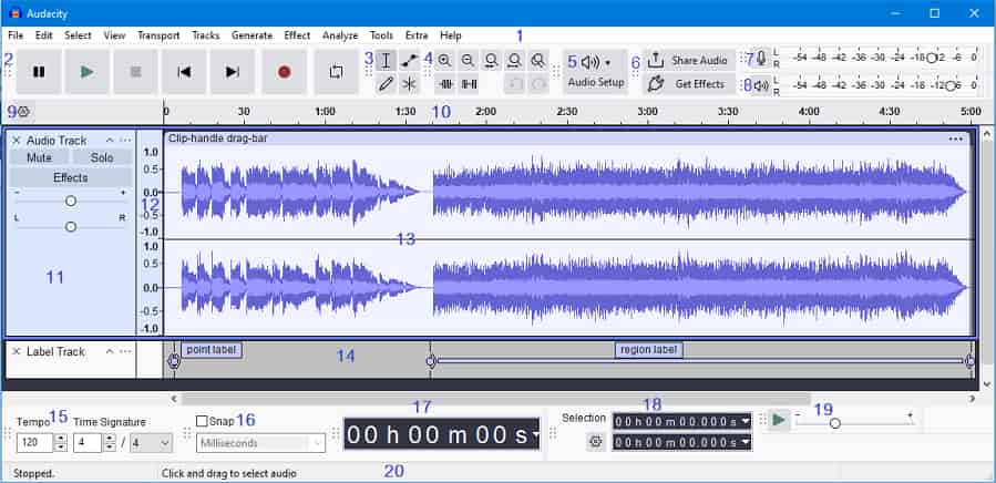 Audacity音频录制软件界面