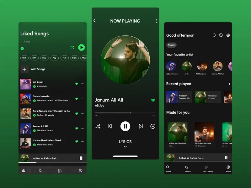 Spotify界面设计展示